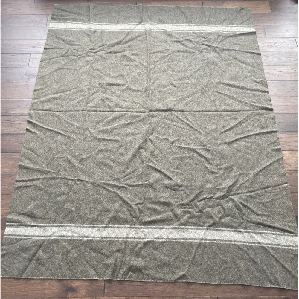 Genuine USGI Military 100% Wool Blanket Olive Drab Green 59x74 Surplus USA